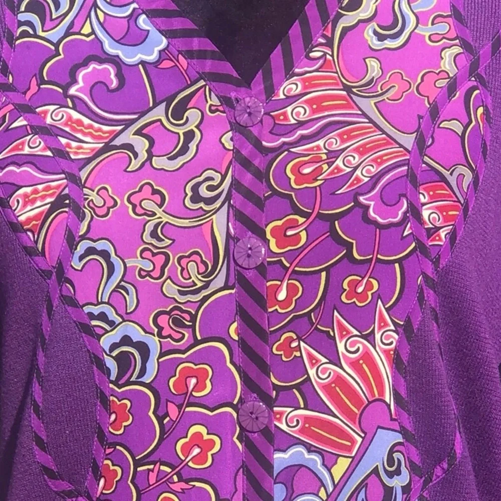 Koos of Course Purple Printed Cardigan Small - Picture 3 of 13